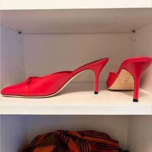STAUD Red Heeled Mules
